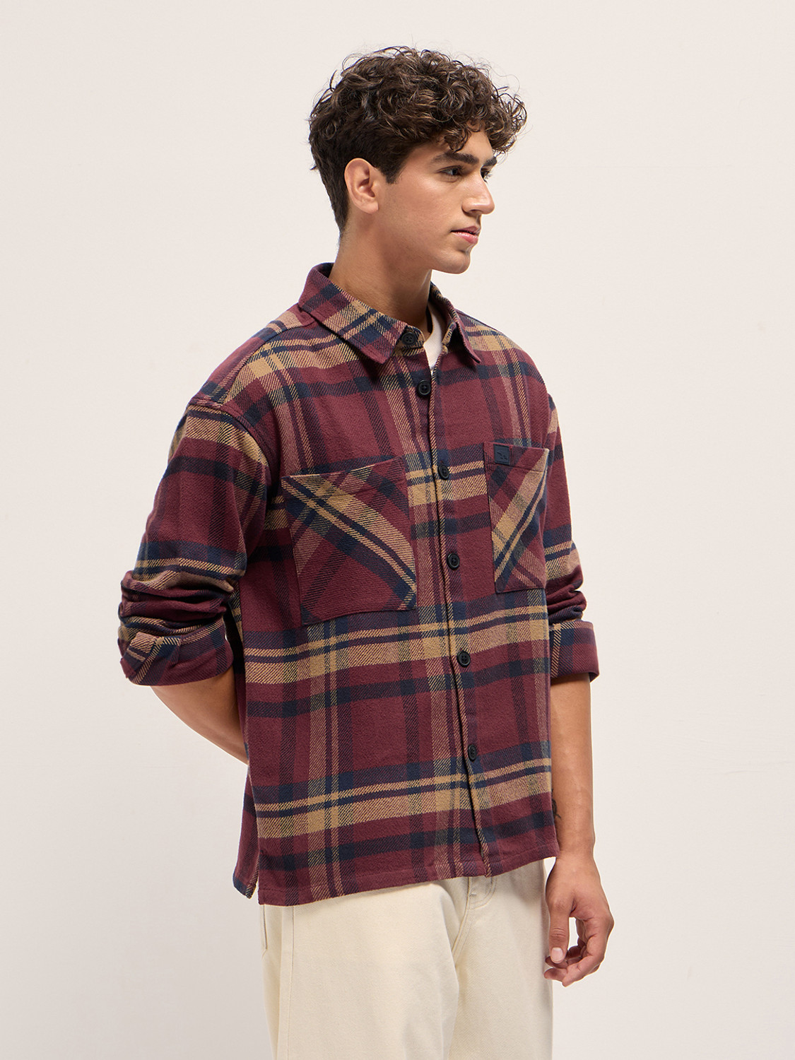 Image of THE BEAR HOUSE Men Checkered Casual Multicolor Shirt