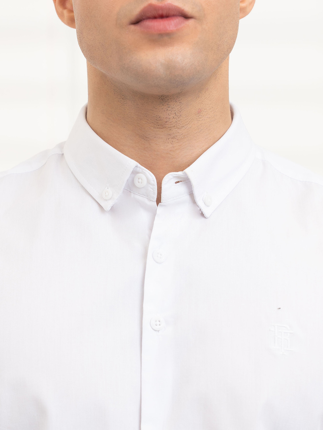 Image of RED TAPE Men Solid Casual White Shirt
