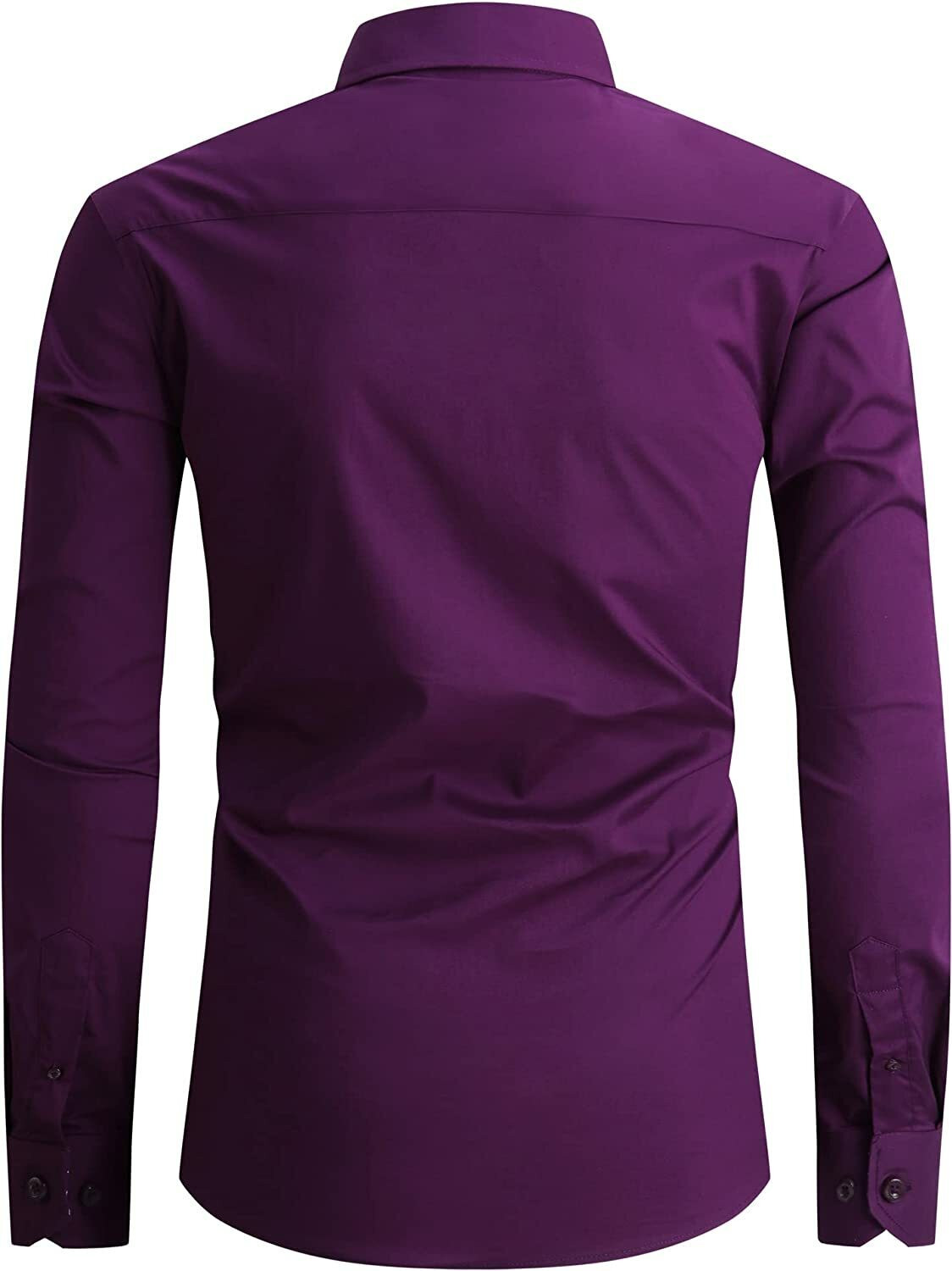 Image of ZOMBOMSTAR Men Solid Casual Purple Shirt