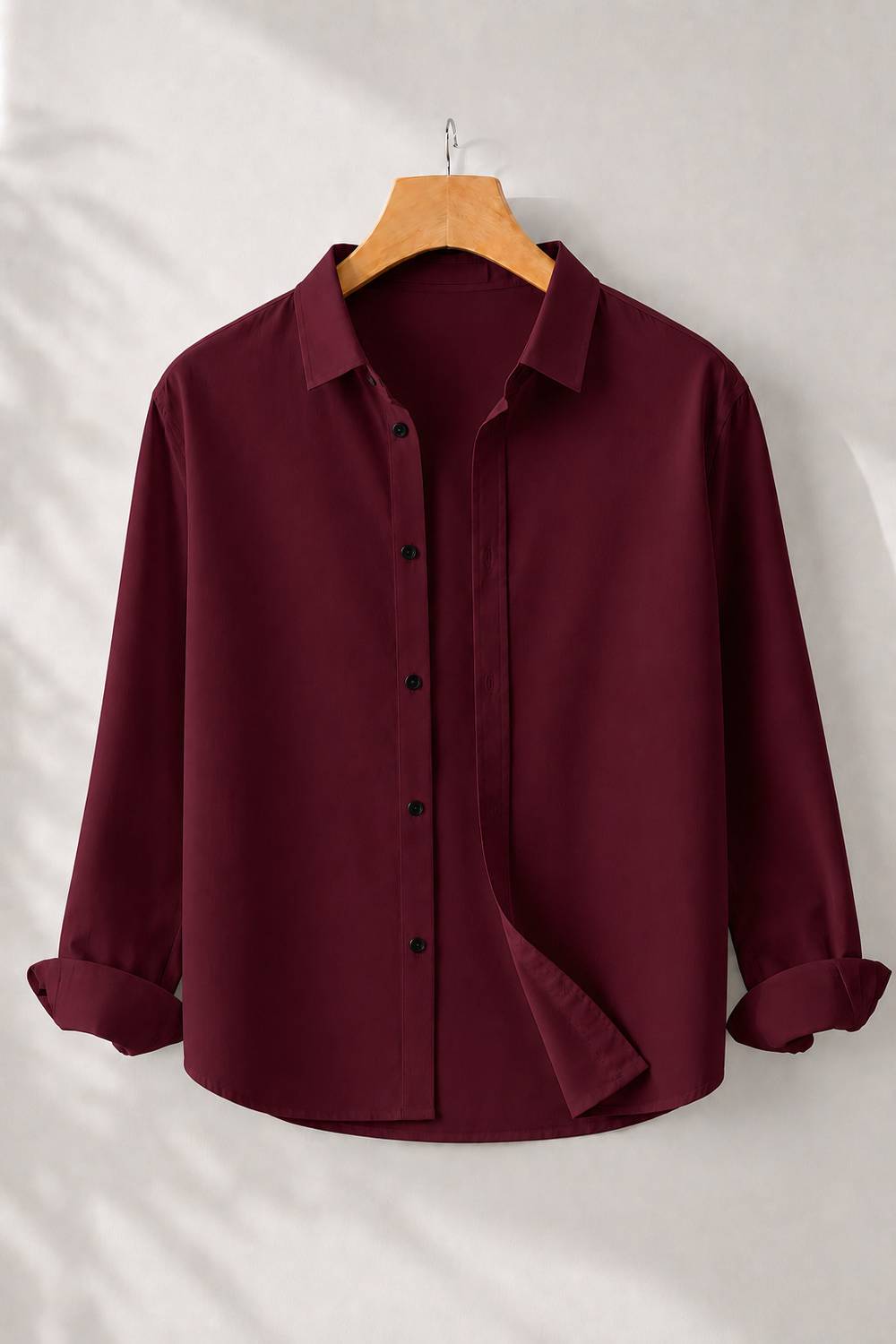 mozero Men Maroon Casual Shirt - Image 1