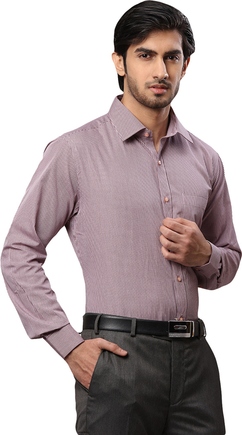 Image of Raymond Men Checkered Formal Red Shirt