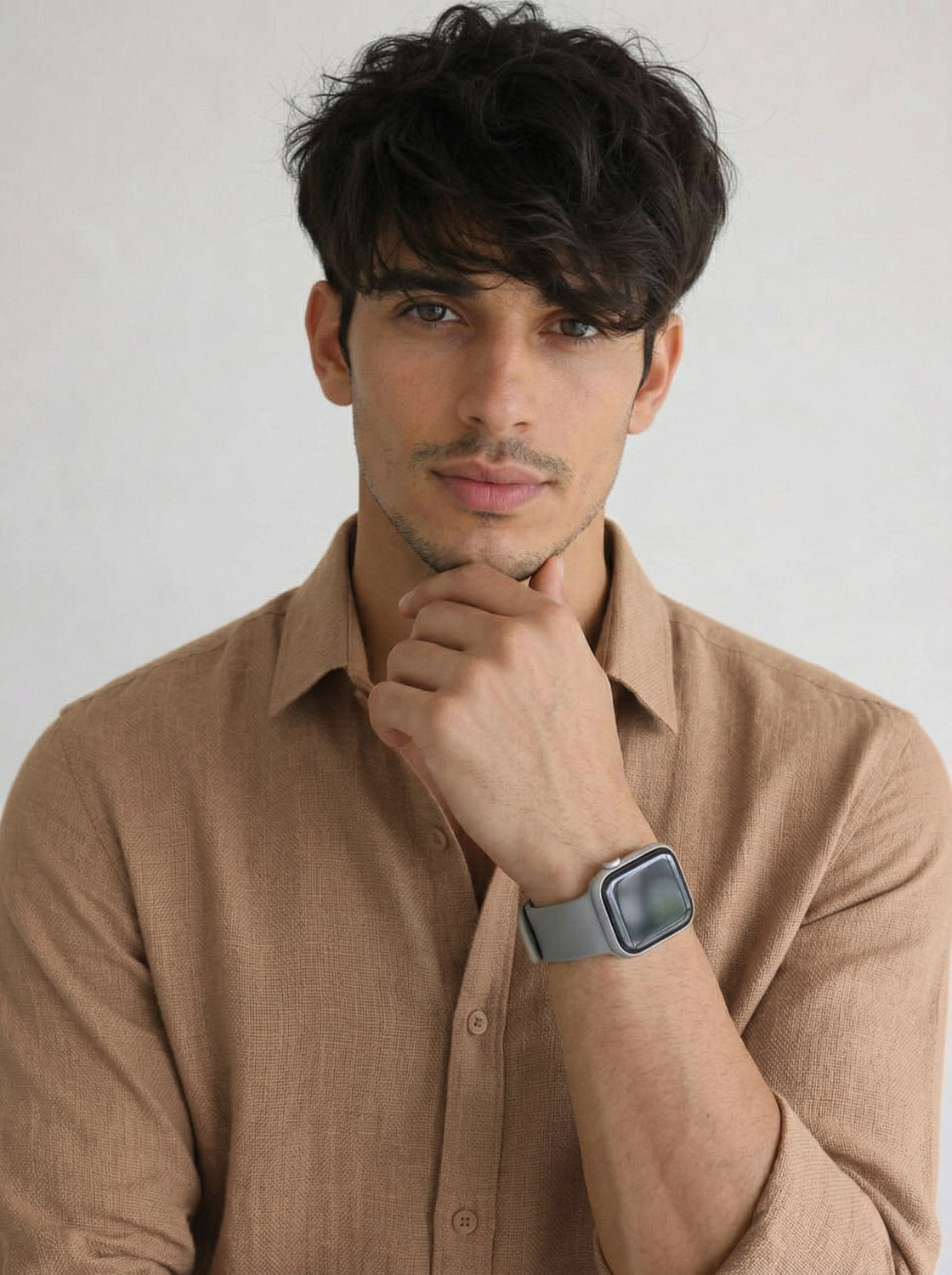 Image of Dhakre fashion Men Solid Casual Brown Shirt