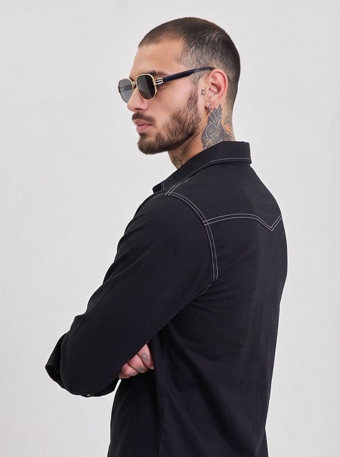 NIGAM Men's Black Casual Shirt - Image 2