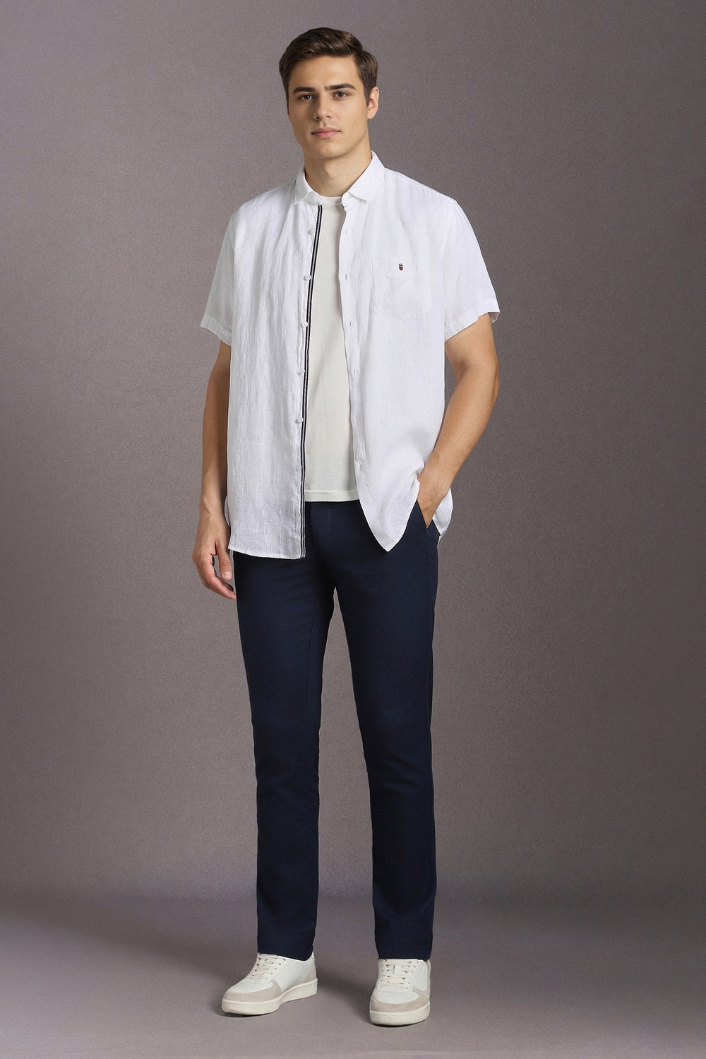 Image of LOUIS PHILIPPE Men Solid Casual White Shirt