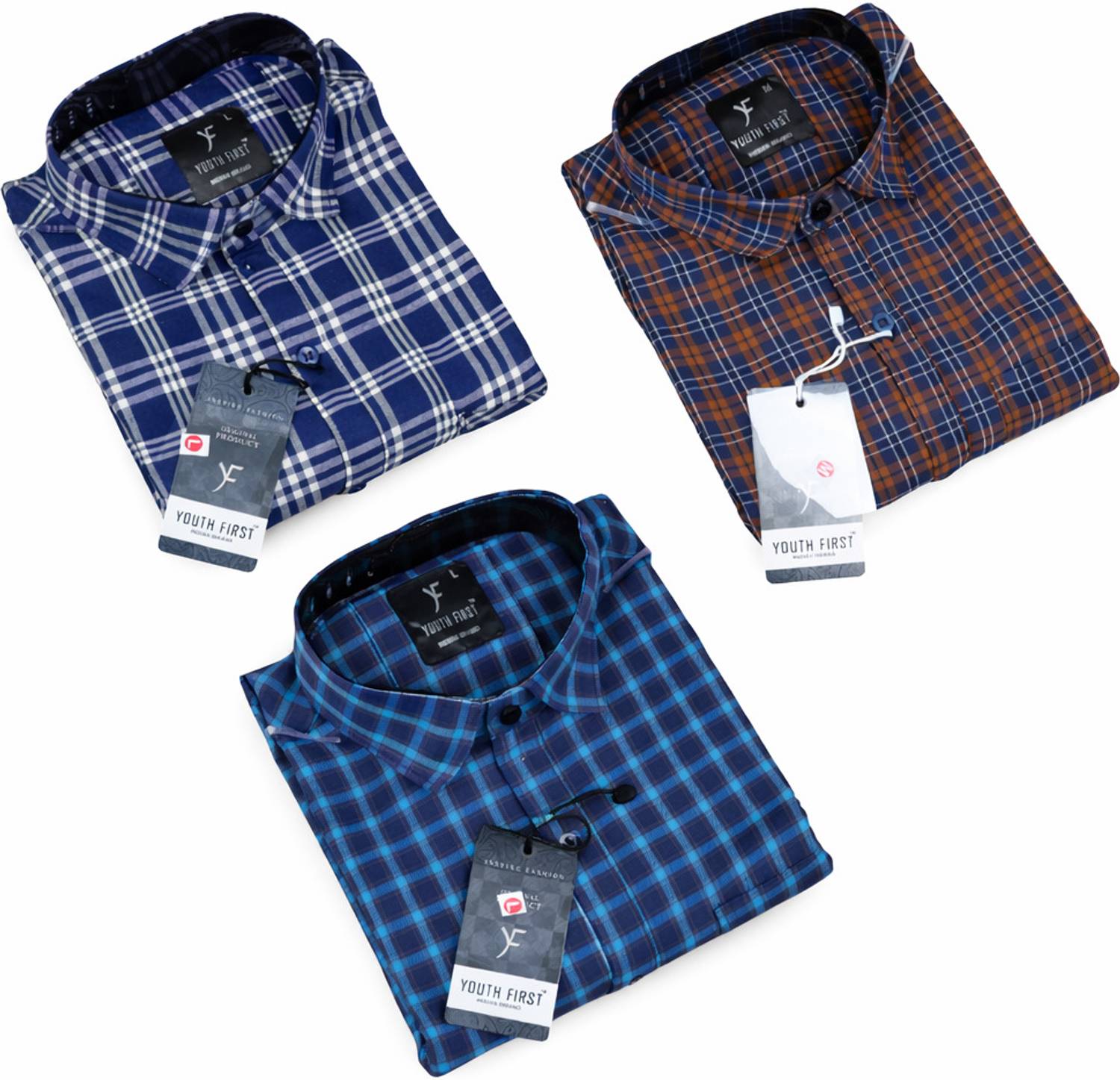 youth first Men Regular Fit Checkered Spread Collar Casual Shirt