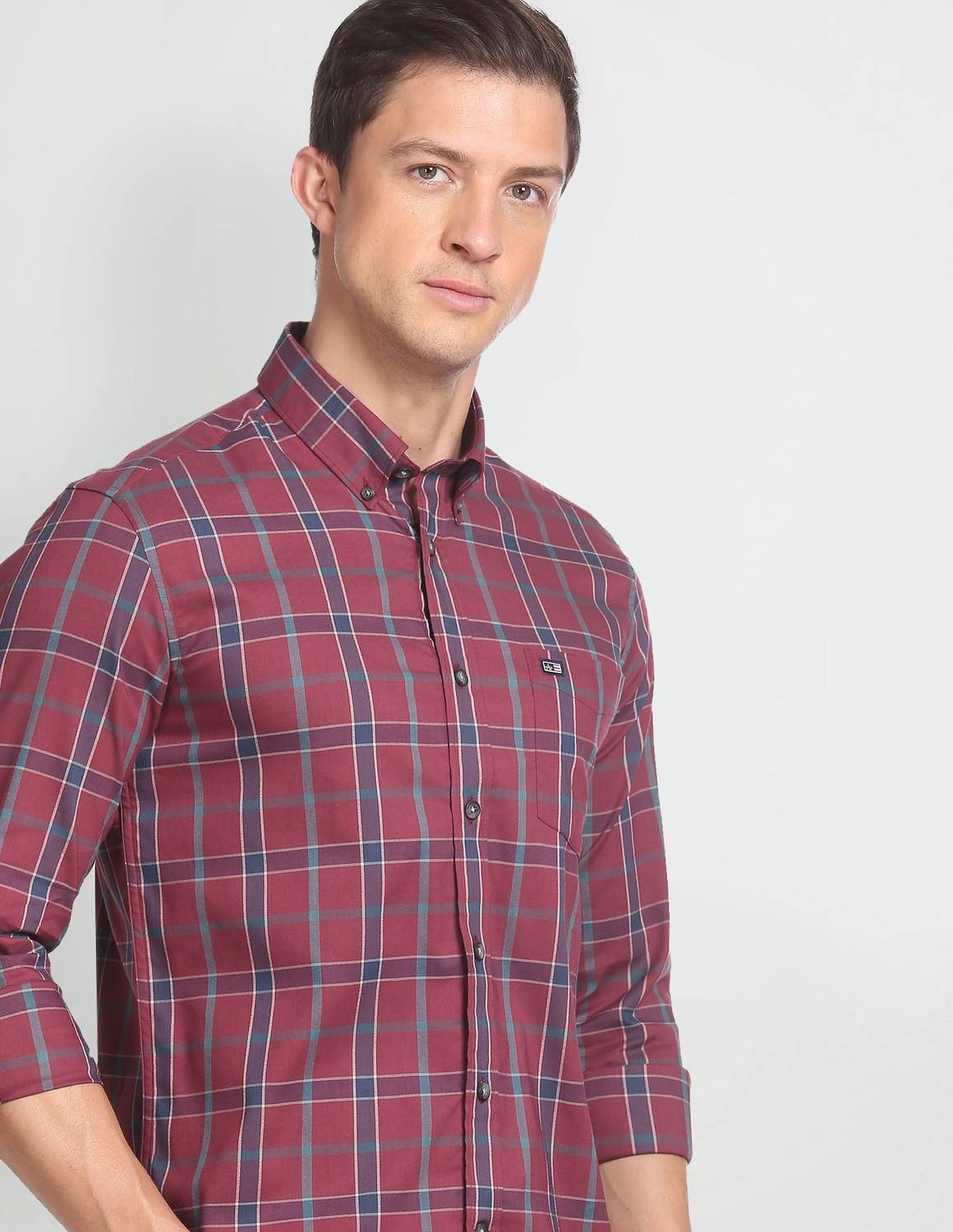 Arrow Sport Men Checkered Casual Red Shirt
