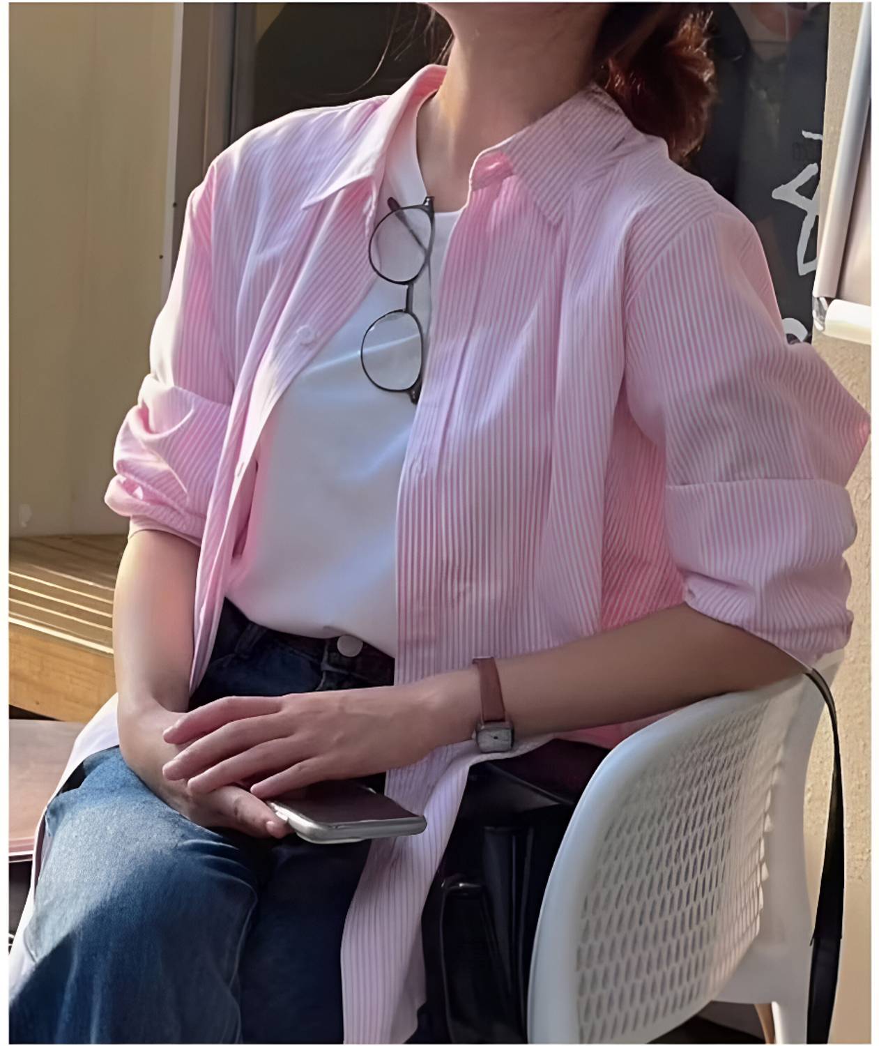 SAN MEROS Women Striped Formal Pink, White Shirt