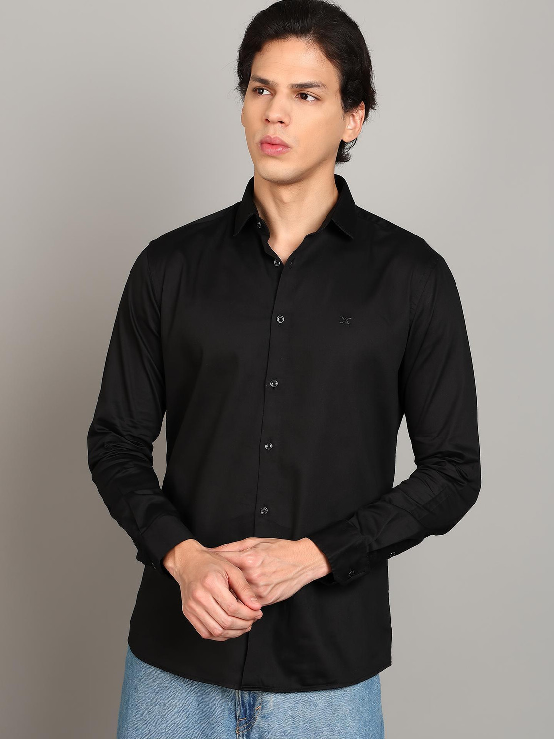KILLER Men Solid Casual Black Shirt
