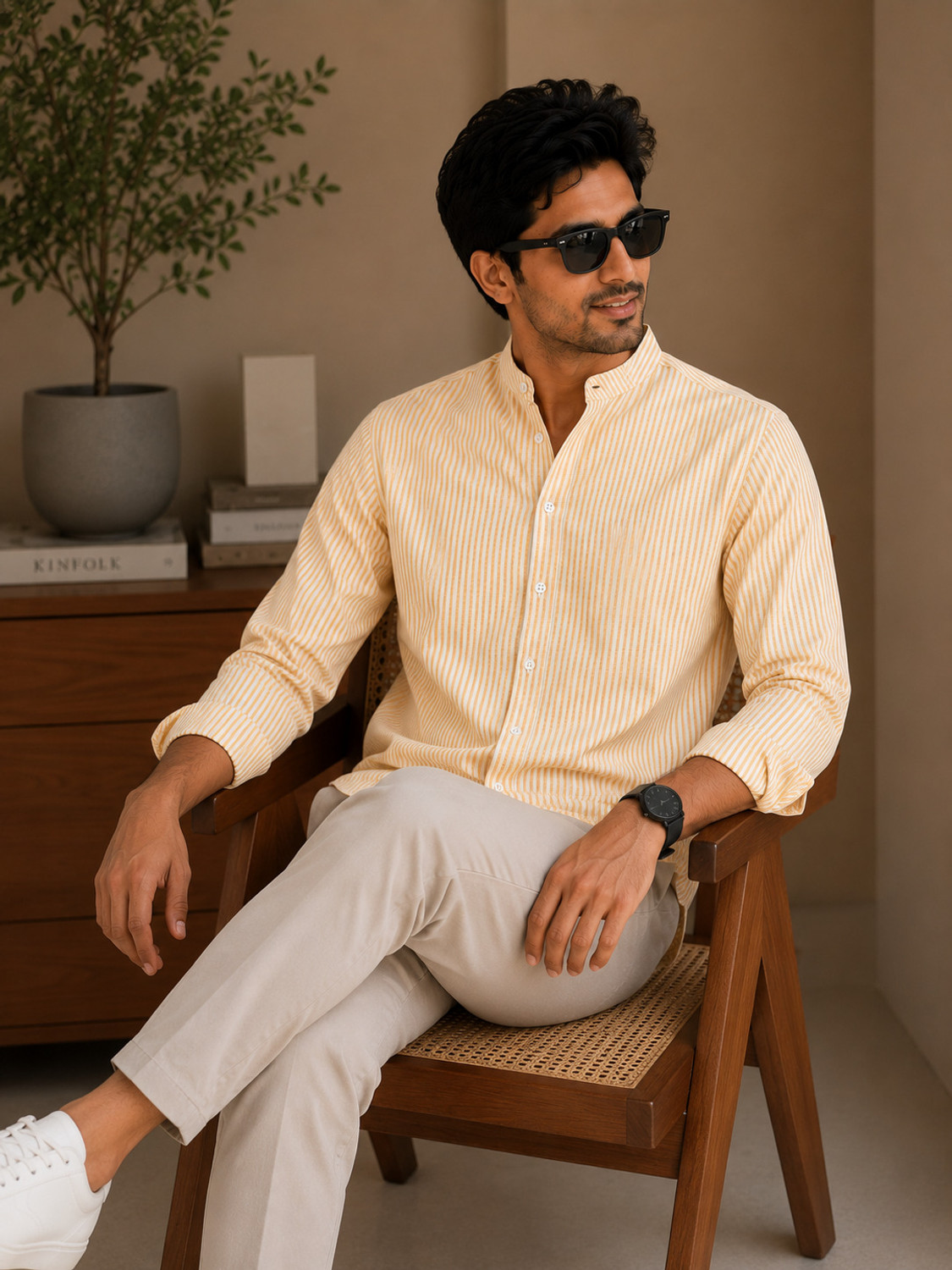 Image of ManlyAttire Men Striped Casual Multicolor Shirt