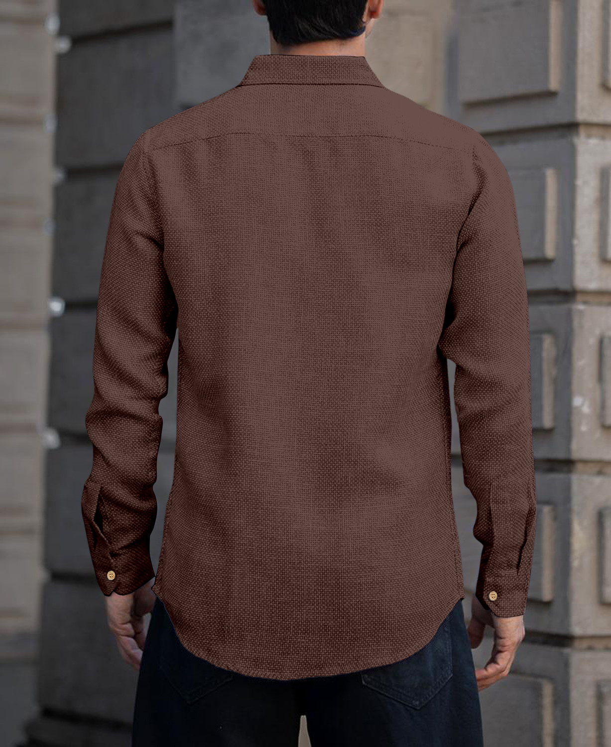 Image of NexaFlair Men Solid Formal Brown Shirt