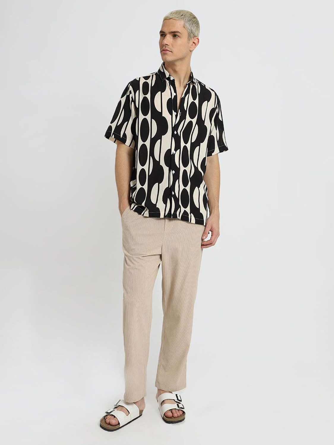 Image of Banana Club Men Printed Casual Black Shirt