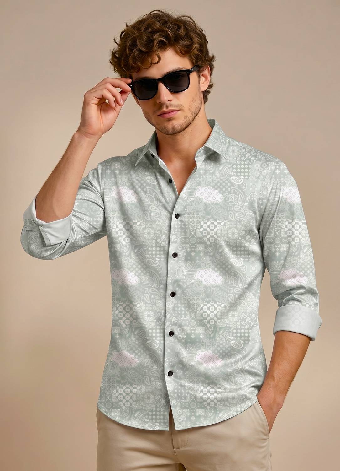 Roadster Men Slim Fit Printed Spread Collar Casual Shirt