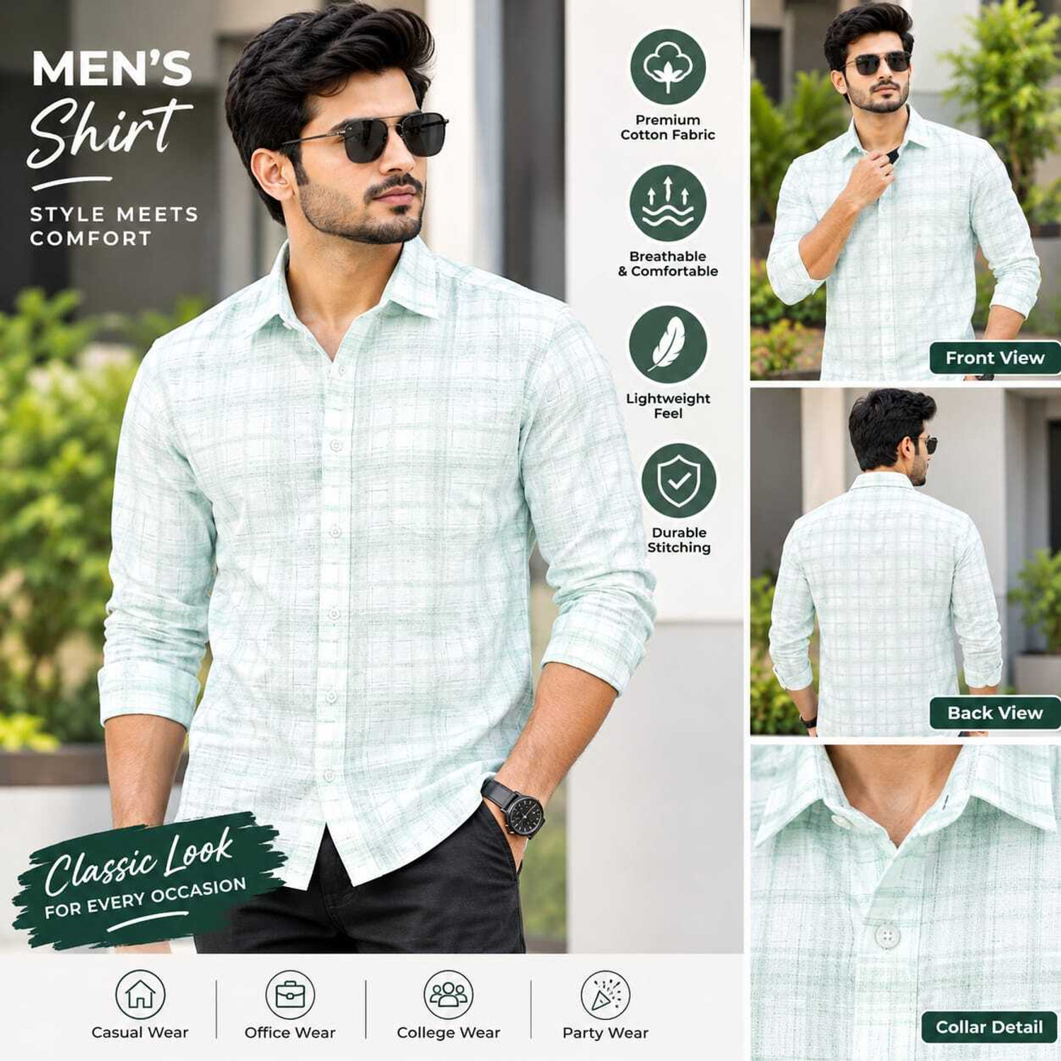 Image of TECHNOSPORT Men Slim Fit Solid Casual Shirt