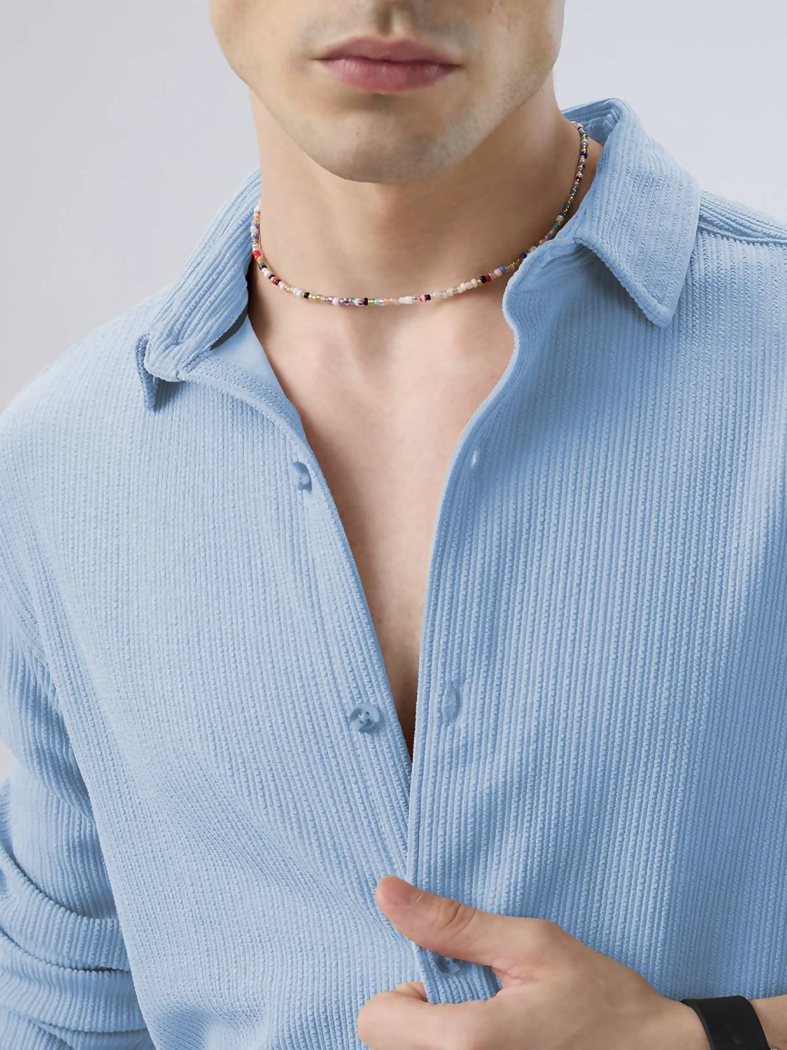 JACKBELLA Men Light Blue Casual Shirt - Image 4