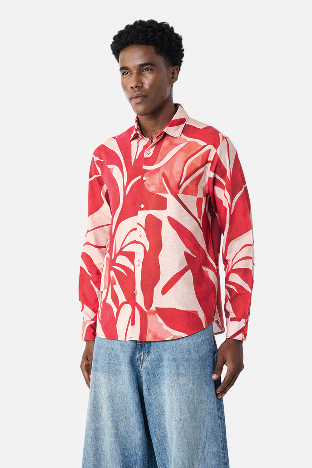 Image of Snitch Men Regular Fit Printed Spread Collar Casual Shirt