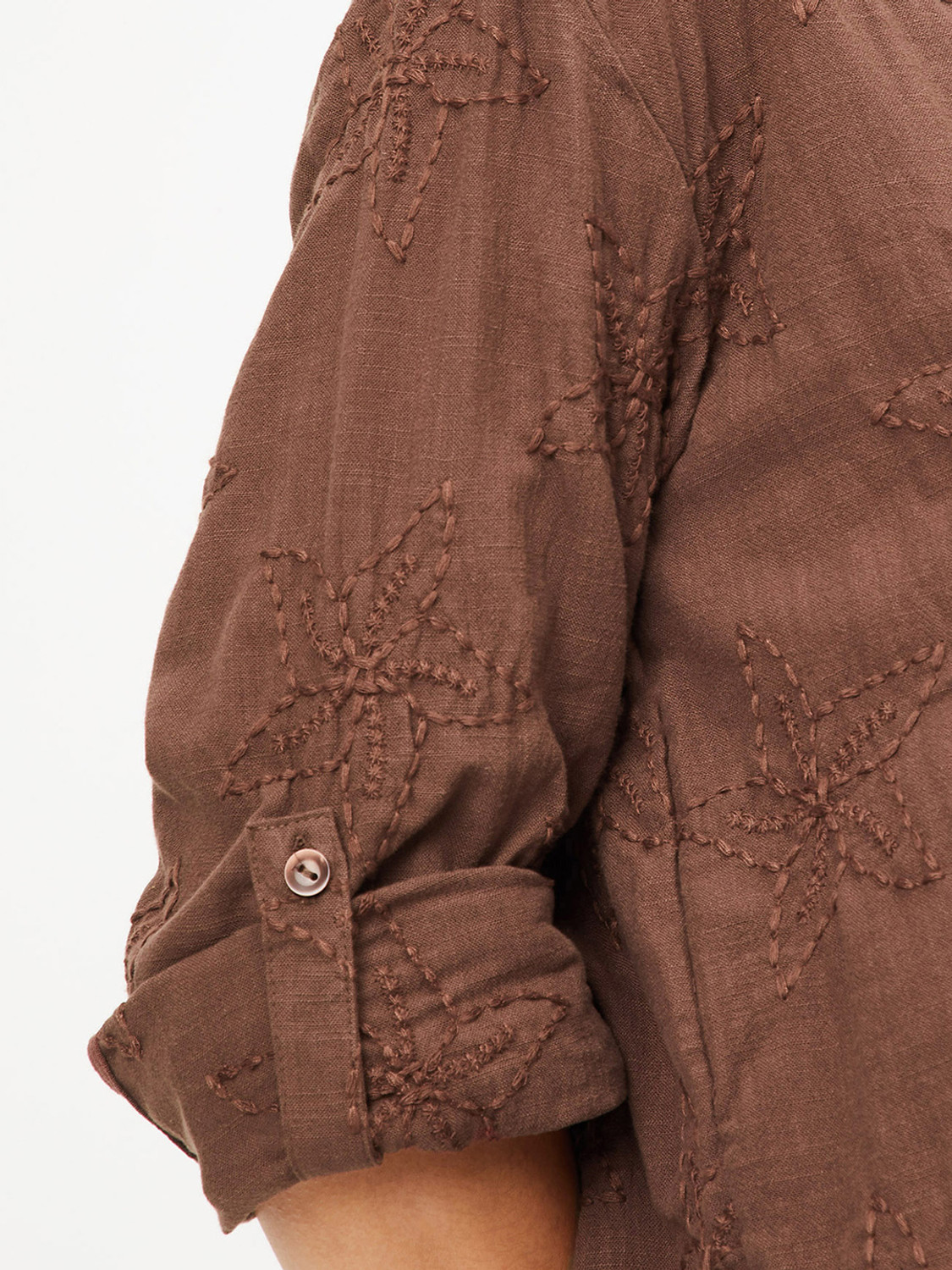 Image of MAX Women Embroidered Casual Brown Shirt