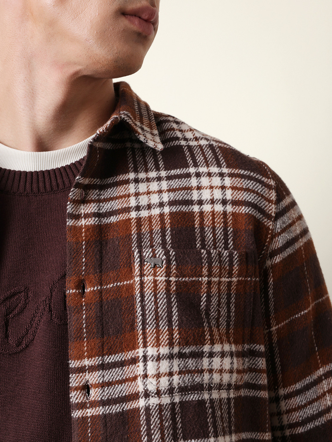 Image of THE BEAR HOUSE Men Checkered Casual Multicolor Shirt