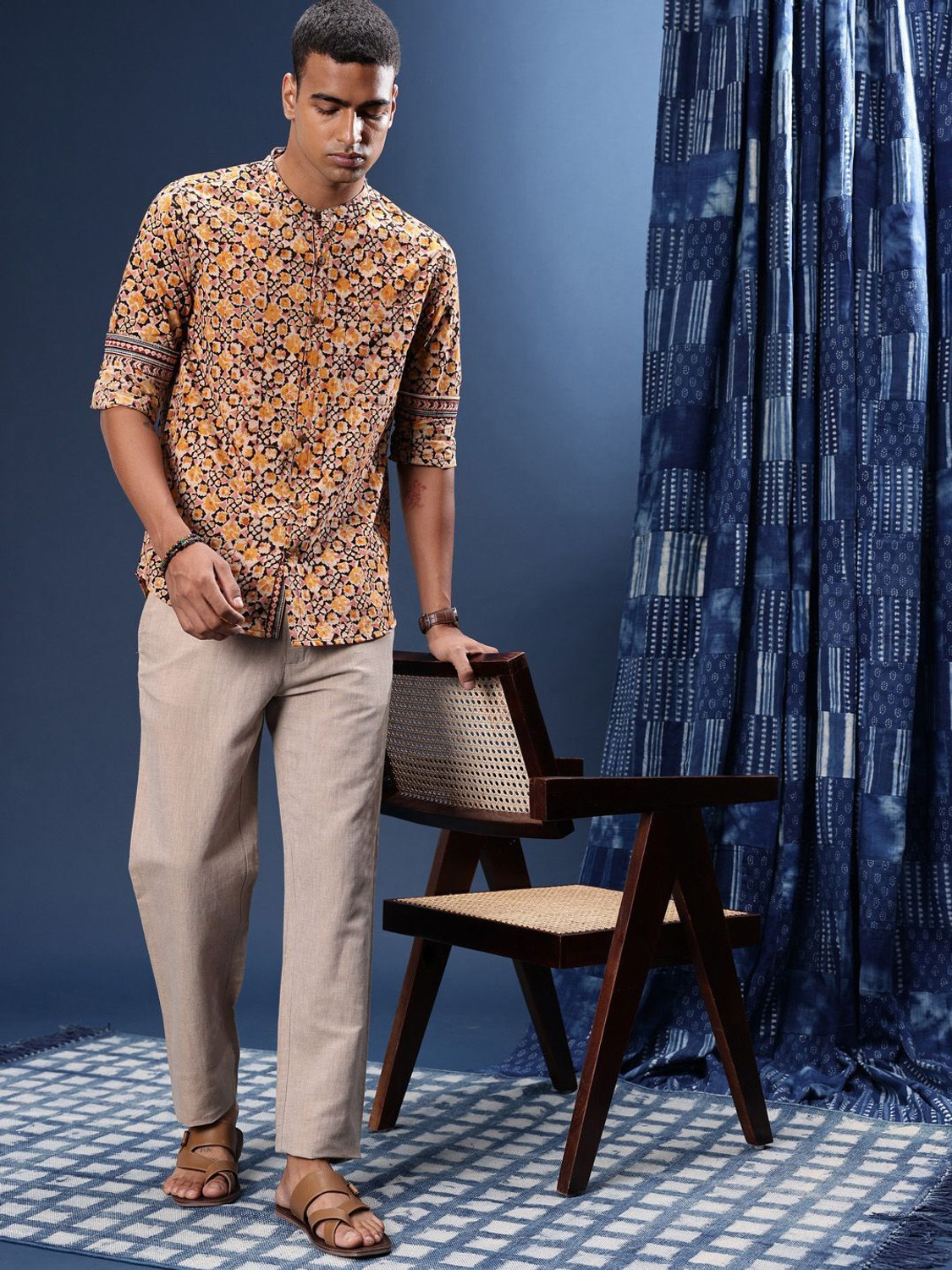 Image of Taavi Men Printed Casual Multicolor Shirt