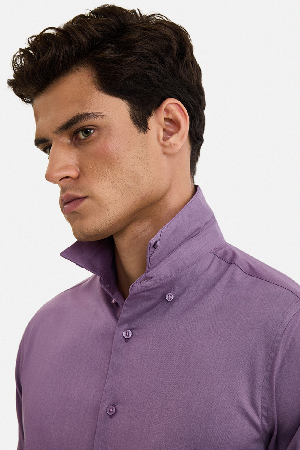 Image of Snitch Men Solid Formal Purple Shirt