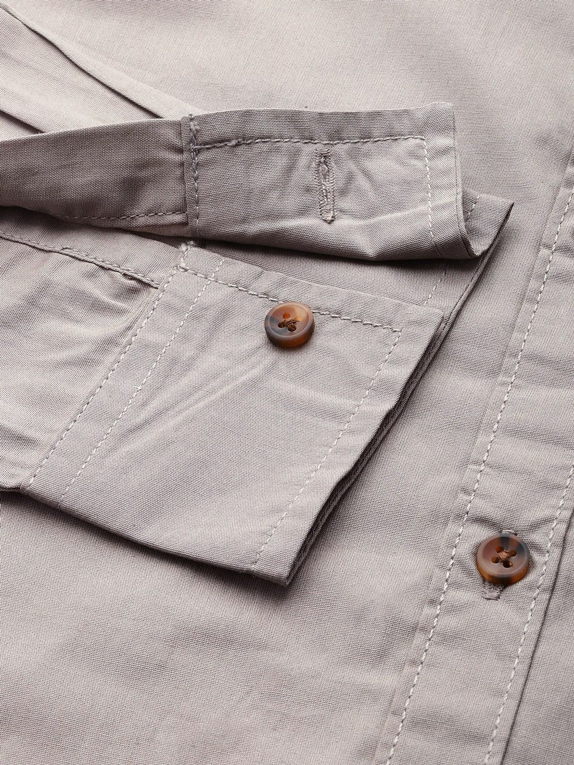 Image of Roadster Men Solid Casual Grey Shirt