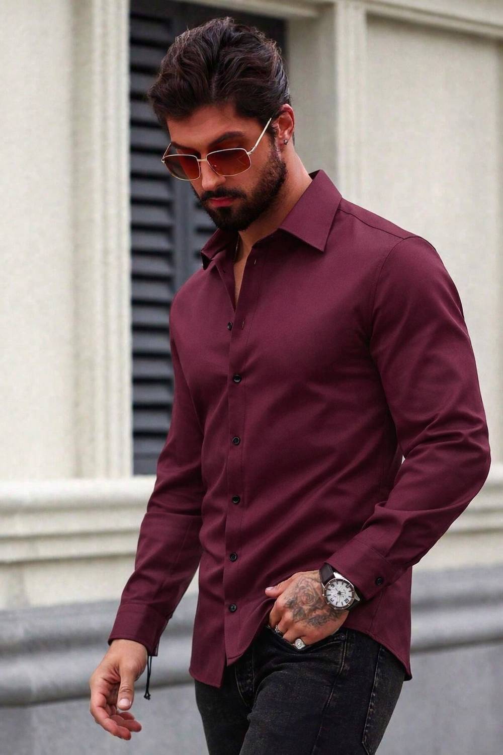 METRONAUT Men Maroon Casual Shirt - Image 3