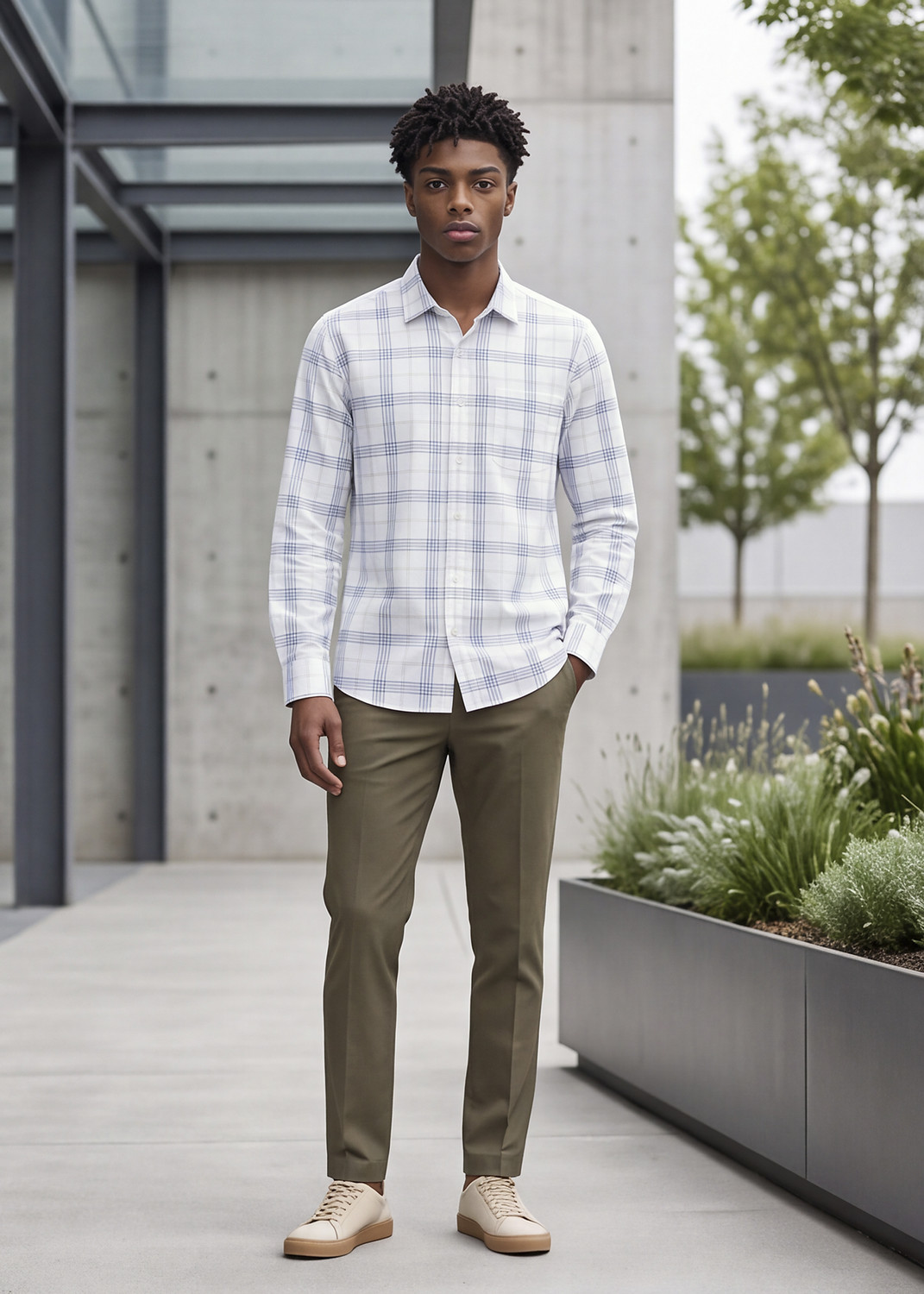 Image of KILLER Men Slim Fit Checkered Casual Shirt