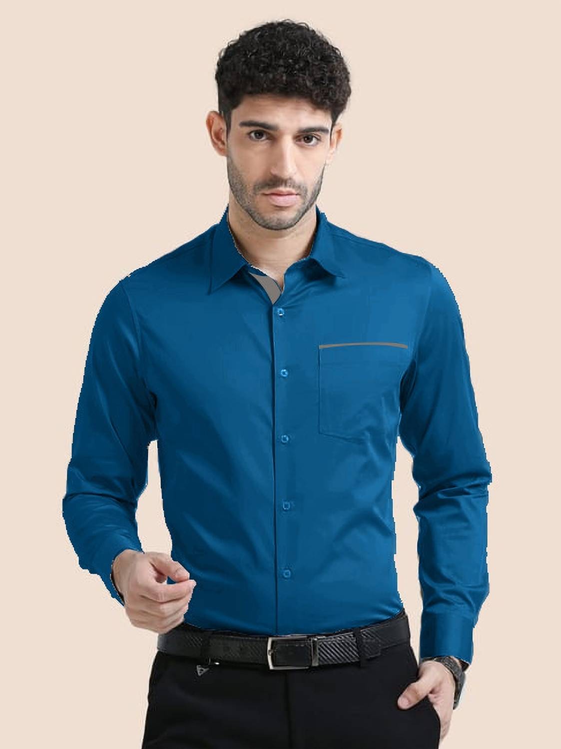 RD FASHION HUB Men Solid Casual Dark Green Shirt