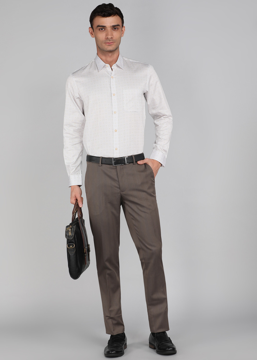 Image of PETER ENGLAND Men Printed Casual White Shirt