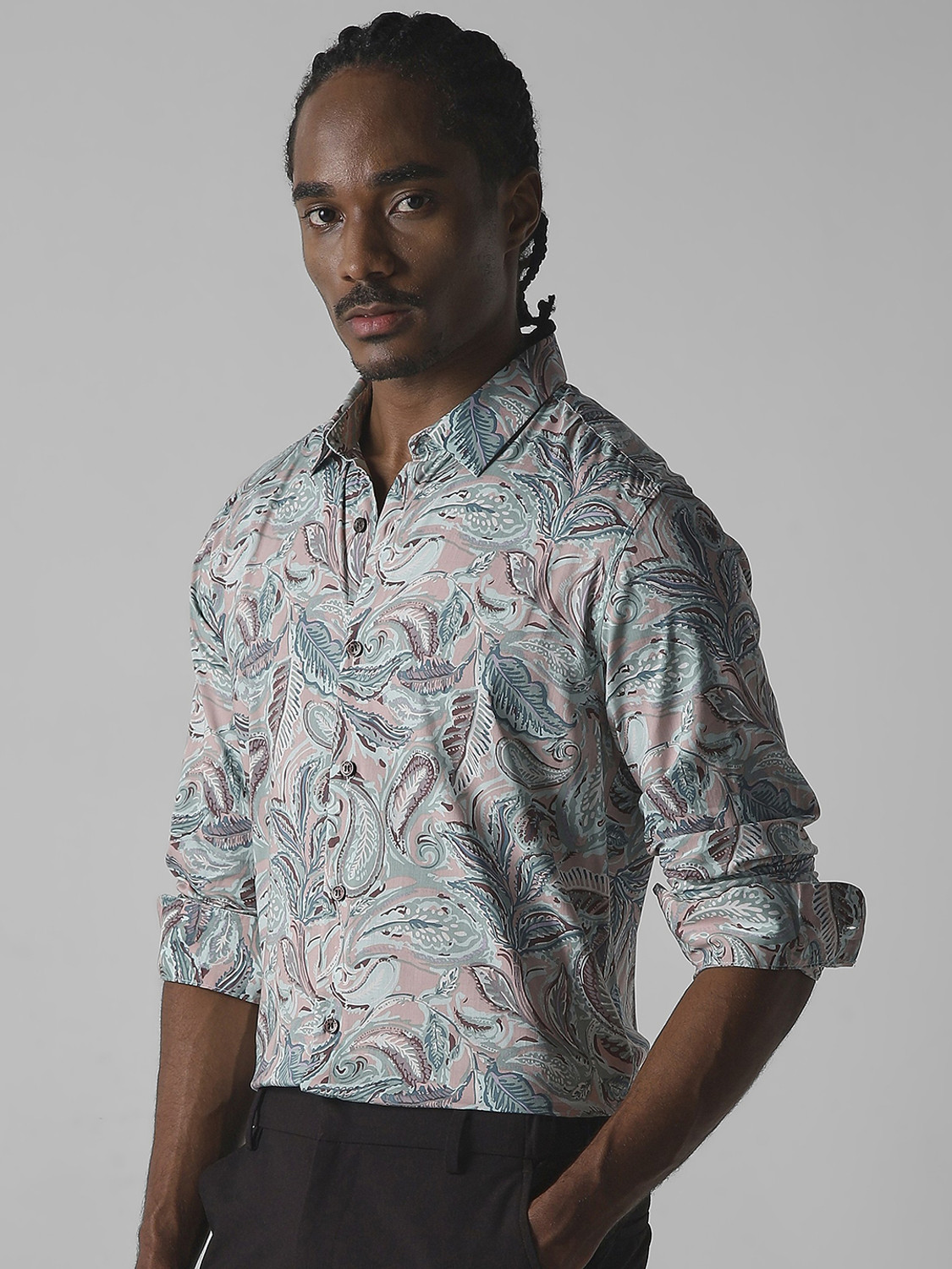 Image of MUFTI Men Printed Casual Multicolor Shirt