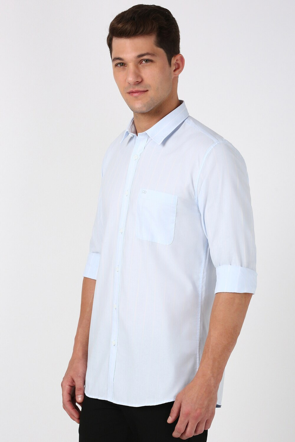 Image of PETER ENGLAND Men Striped Casual Blue Shirt