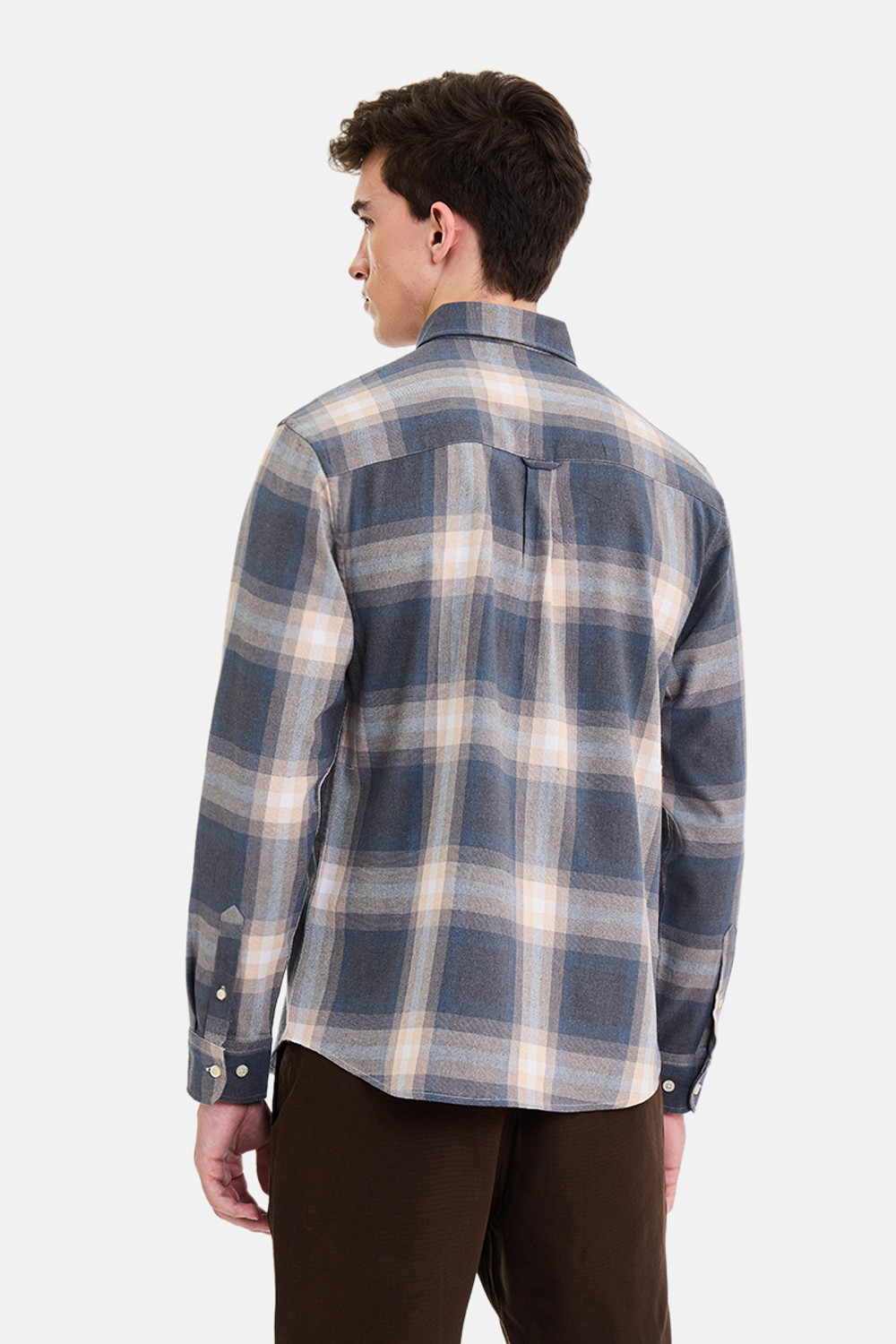 Image of Snitch Men Checkered Casual Blue Shirt