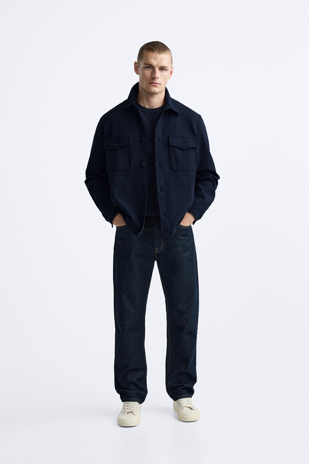 Image of MISCHIEF Monkey Men Solid Casual Blue Shirt