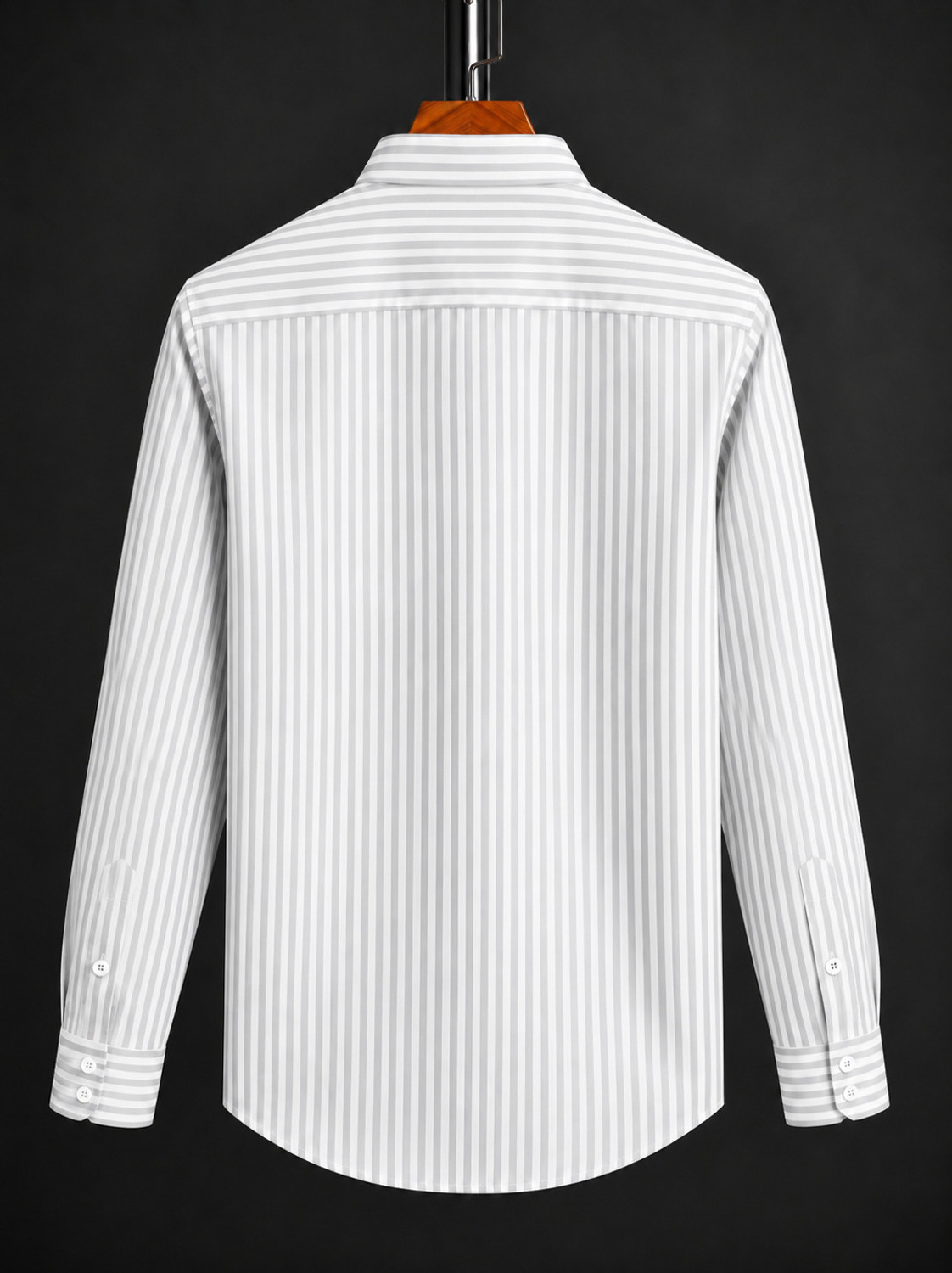 Image of METRONAUT Men Striped Formal Grey Shirt