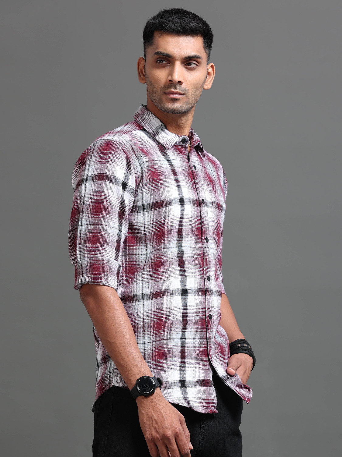 Image of tallwalker Men Checkered Casual Multicolor Shirt