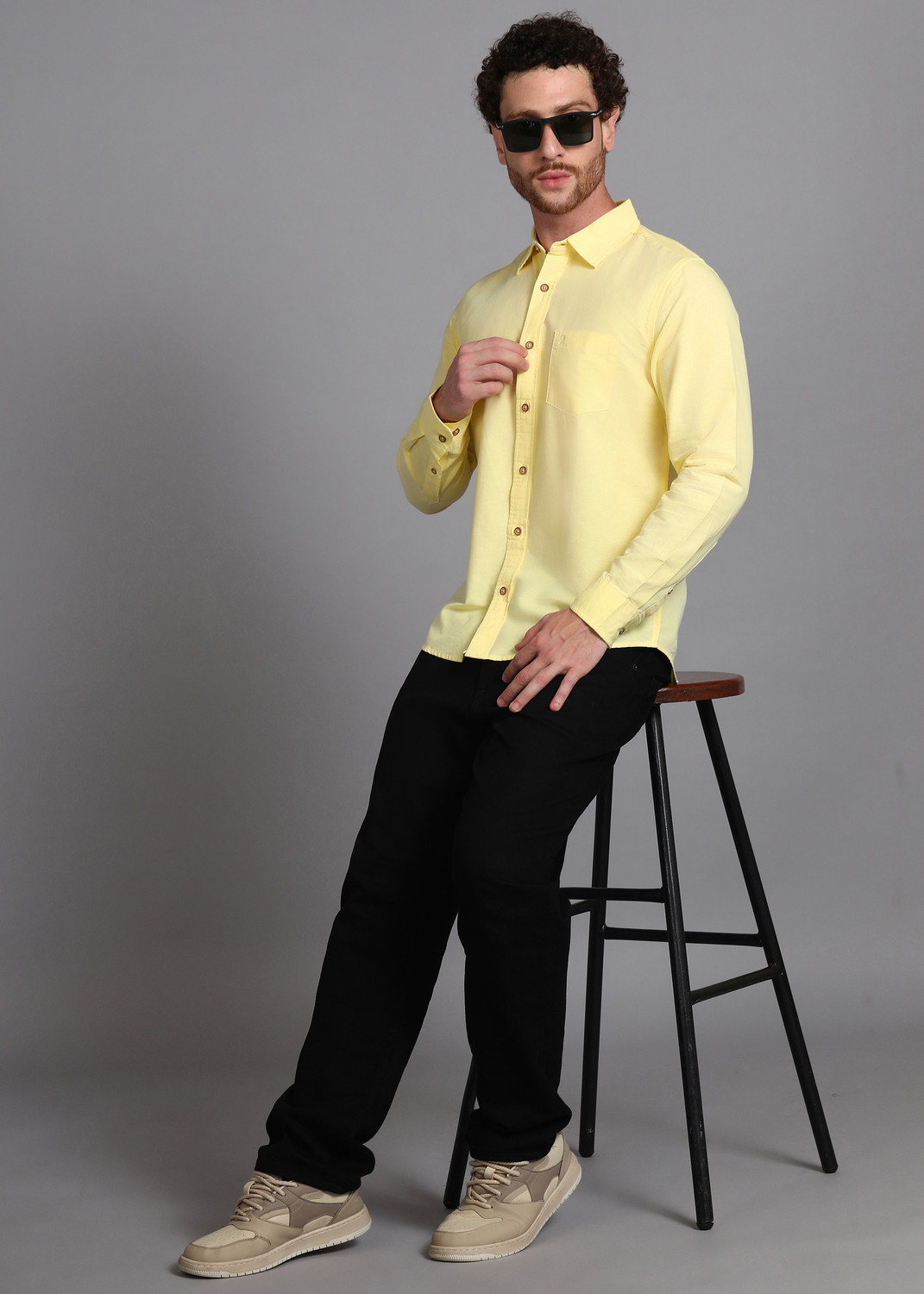 Image of United Colors of Benetton Men Solid Casual Green Shirt