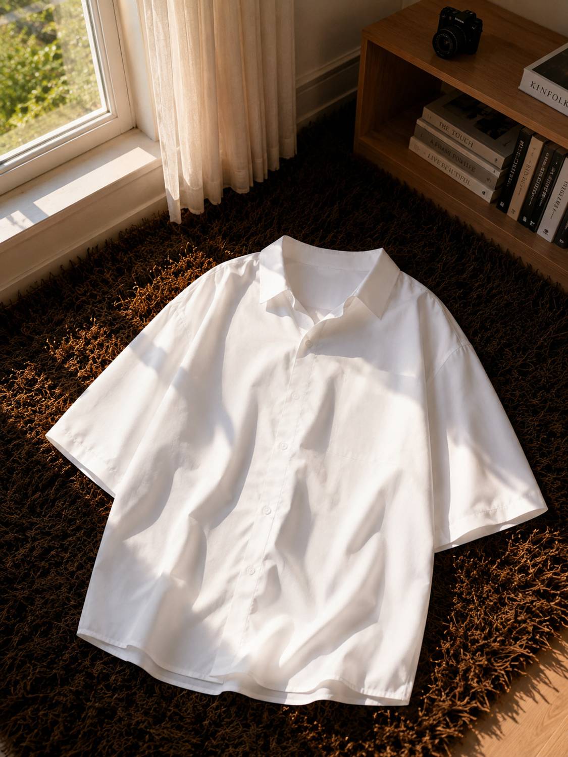 SHABIB Men Solid Casual White Shirt
