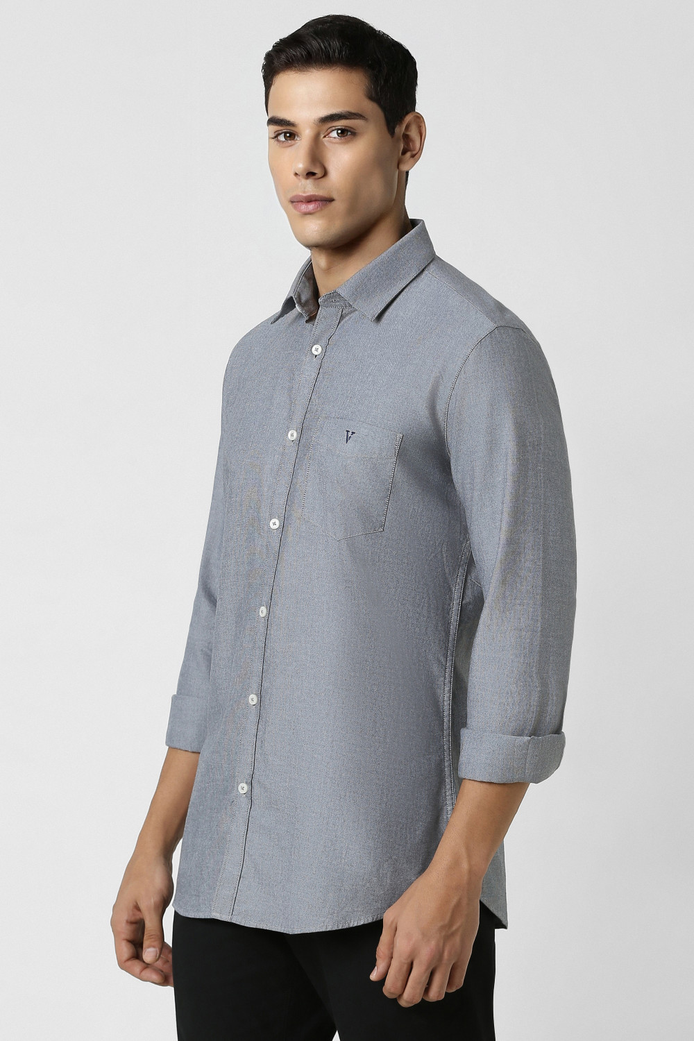 Image of VAN HEUSEN SPORT Men Solid Casual Black Shirt