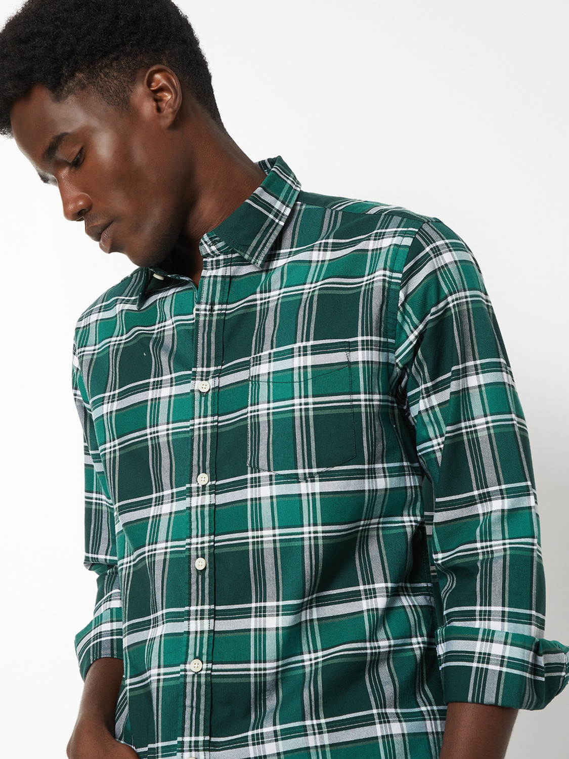 Image of MAX Men Regular Fit Checkered Casual Shirt