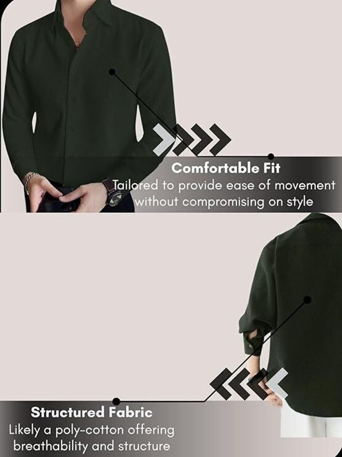 Image of Leriya Fashion Men Self Design Casual Green Shirt
