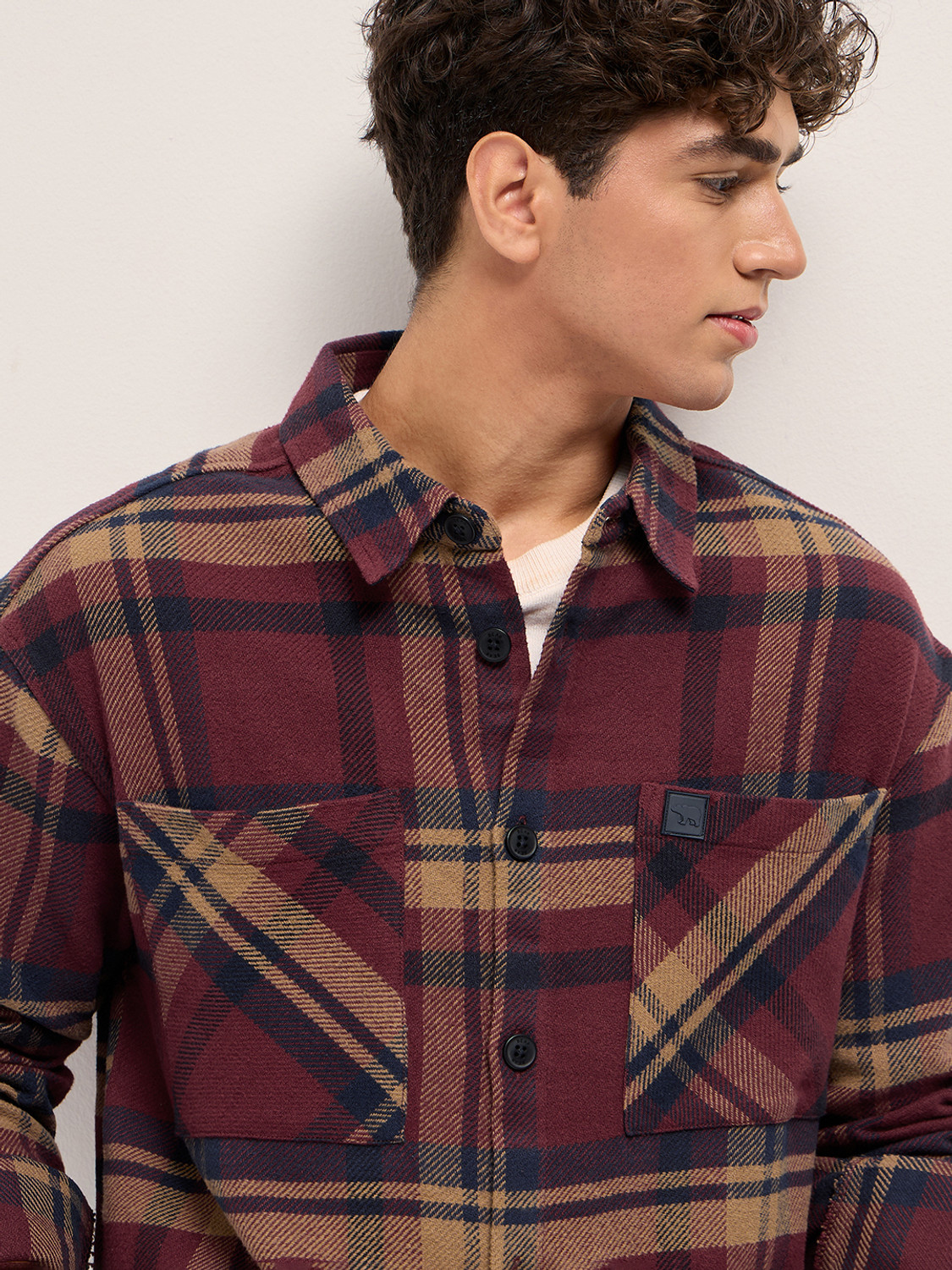 Image of THE BEAR HOUSE Men Checkered Casual Multicolor Shirt