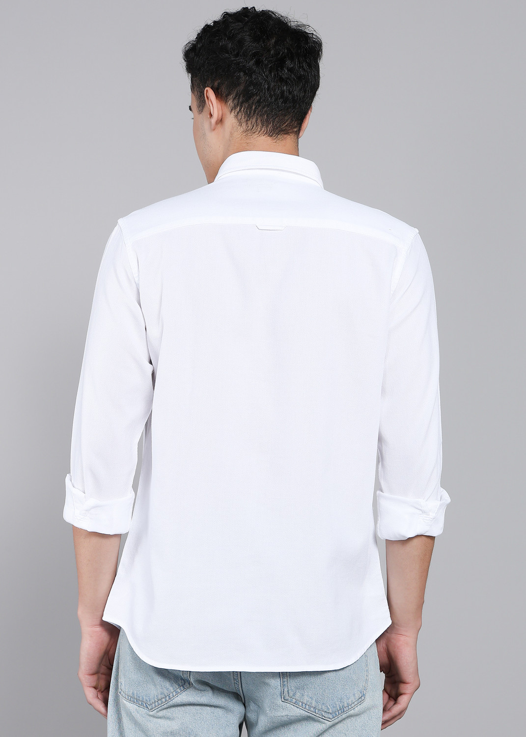 Image of U.S. Polo Assn. Denim Co. Men Regular Fit Solid Cut Away Collar Casual Shirt