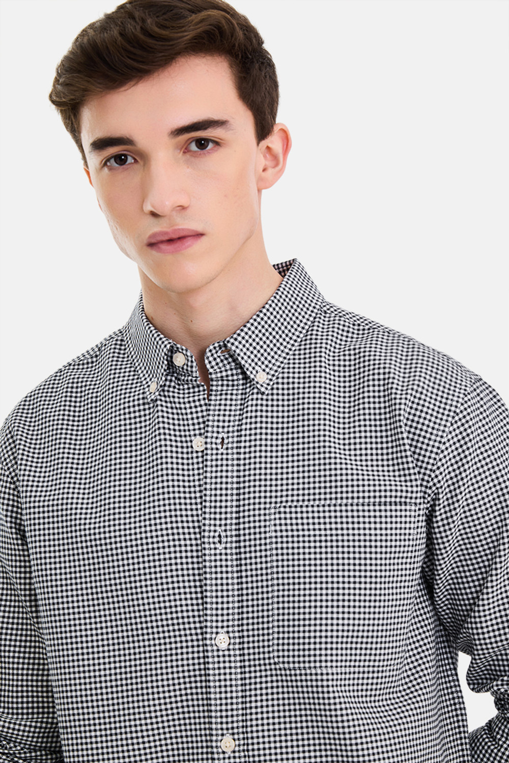Image of Snitch Men Checkered Casual Dark Blue Shirt