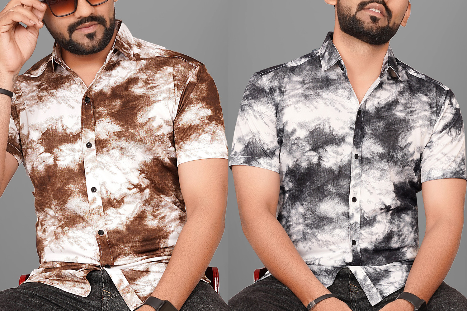 Image of Voroxy Men Dyed /Ombre Casual Multicolor Shirt