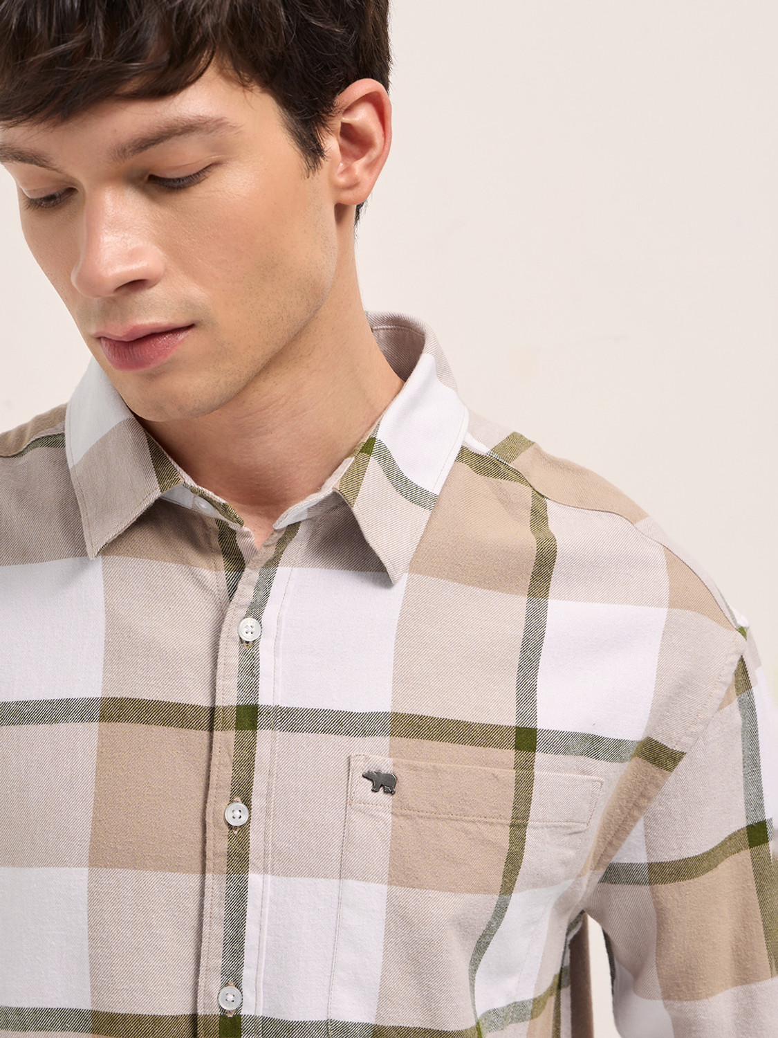 Image of THE BEAR HOUSE Men Checkered Casual Multicolor Shirt
