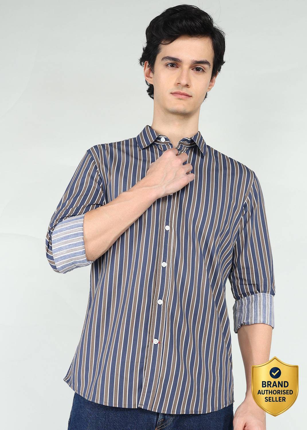 BEING HUMAN Men Printed Casual Yellow Shirt