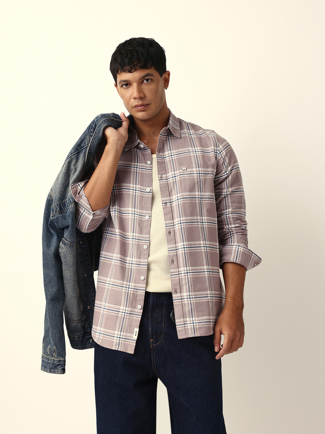 Image of THE BEAR HOUSE Men Checkered Casual Multicolor Shirt