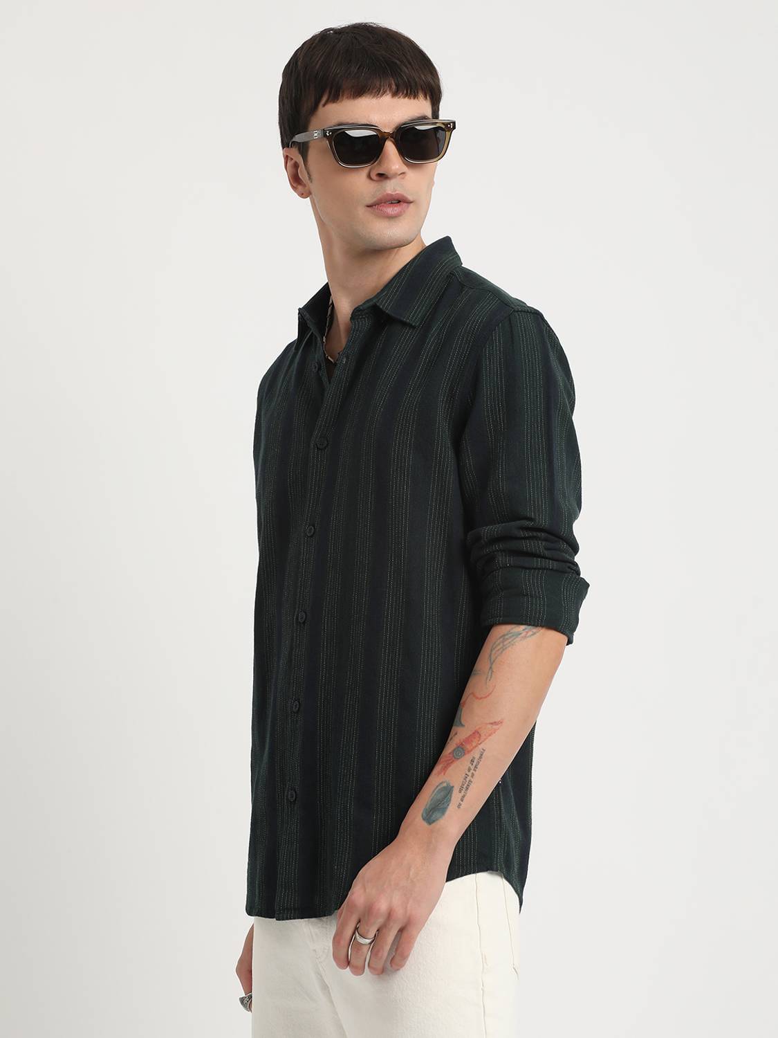 THE BEAR HOUSE Men Slim Fit Printed Spread Collar Casual Shirt