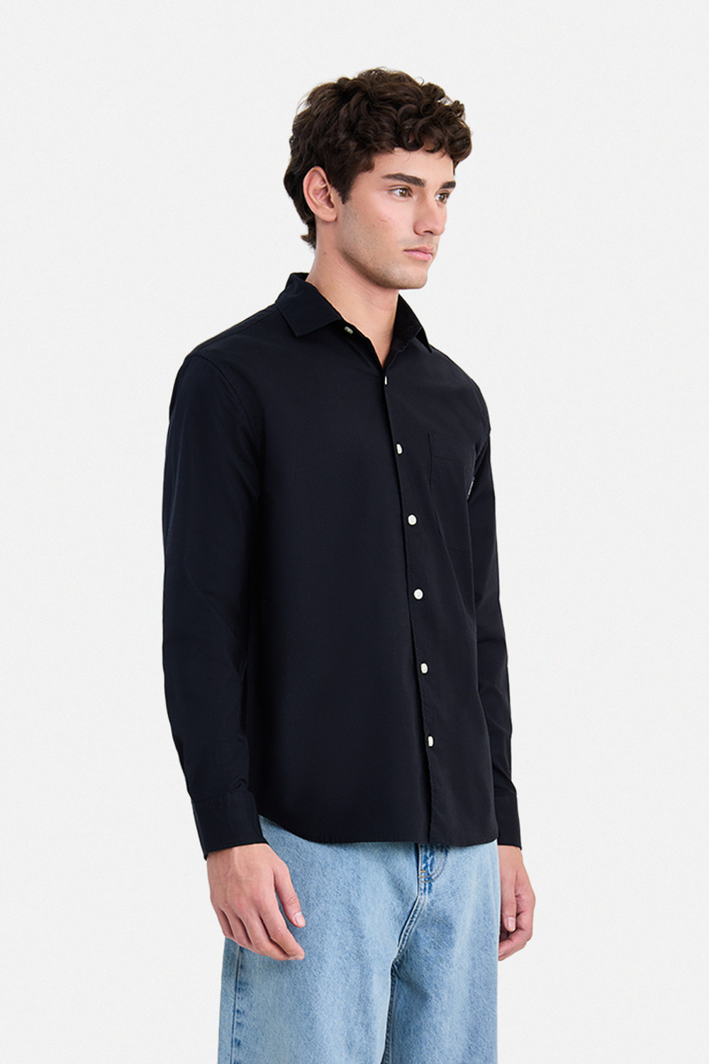 Image of Snitch Men Solid Casual Black Shirt