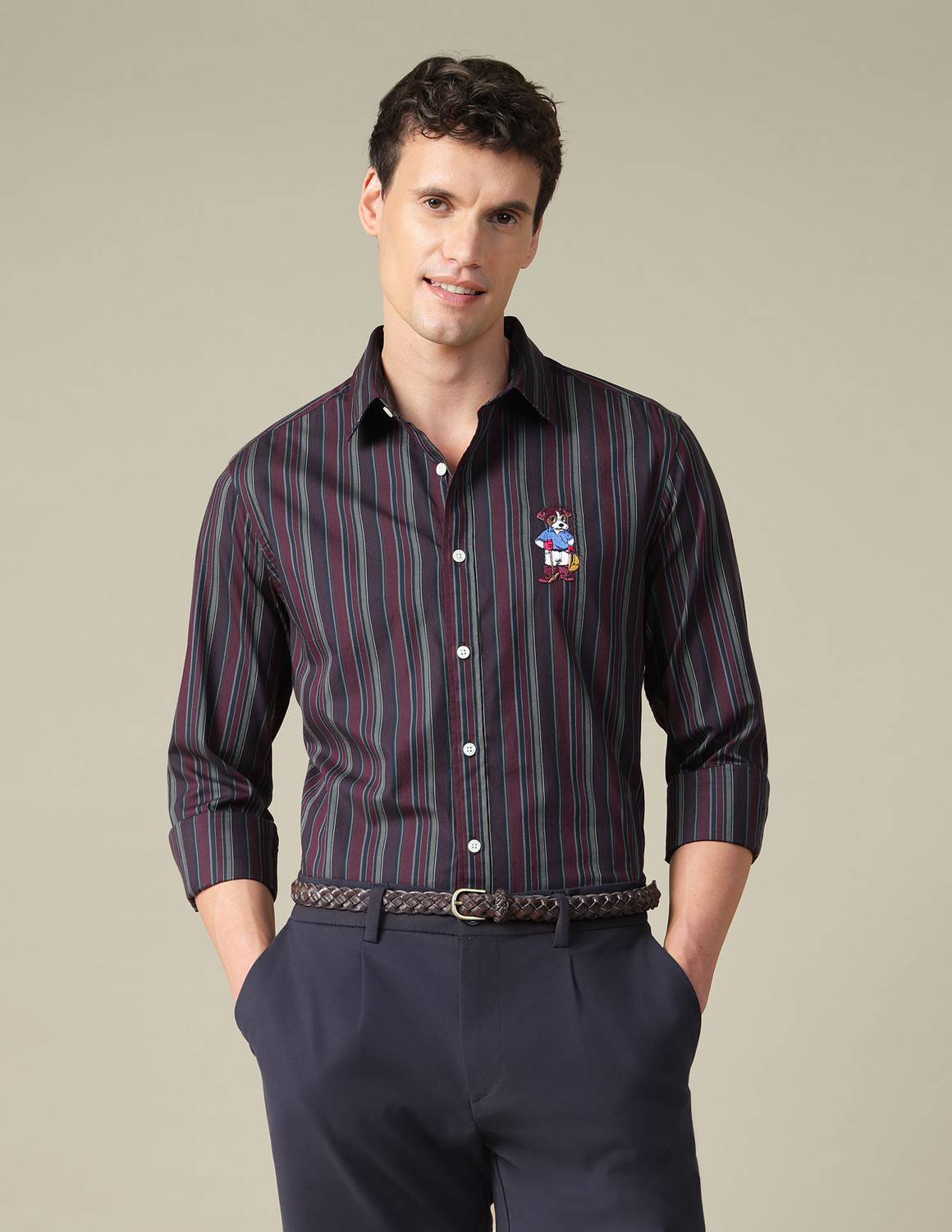 Image of U.S. POLO ASSN. Men Striped Casual Multicolor Shirt