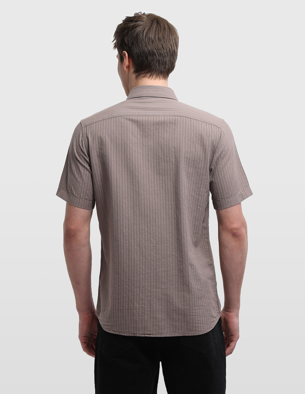 Image of Arrow Sport Men Self Design Casual Brown Shirt